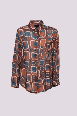 CAMICIA casual con stampa fantasia e polsini con bottoni