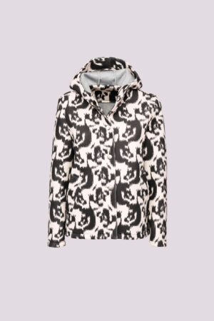 CAPPOTTO corto con stampa fantasia con cappuccio e tasche diagonali a filetto