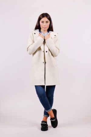CAPPOTTO lungo con cappuccio e tasche oblique a filetto ONEWORLD HYBRID