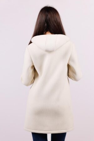 CAPPOTTO lungo con cappuccio e tasche oblique a filetto