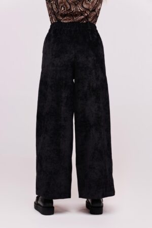 PANTALONE palazzo in velluto con tasche