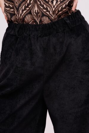 PANTALONE palazzo in velluto con tasche