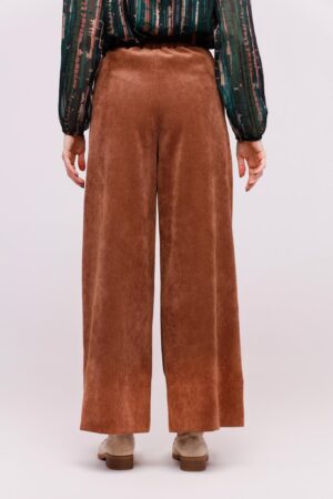 PANTALONE palazzo in velluto con tasche