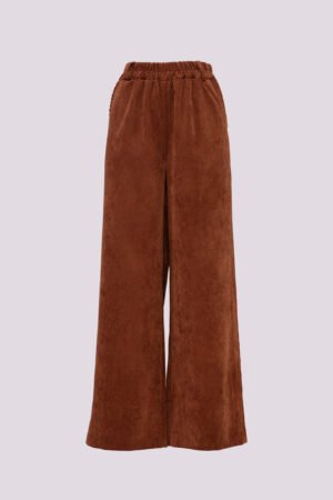 PANTALONE palazzo in velluto con tasche