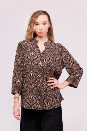 BLUSA  stampe a motivo Paisley e maniche a tre quarti