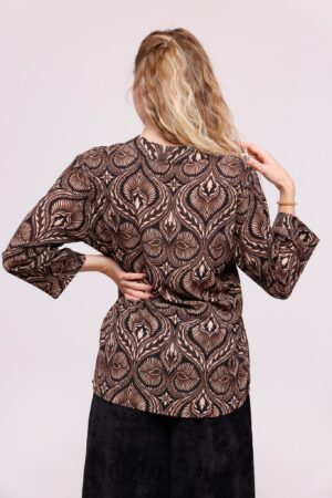 BLUSA  stampe a motivo Paisley e maniche a tre quarti
