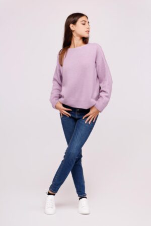 MAGLIA con collo a barchetta monocolore e orli a costine ONEWORLD HYBRID