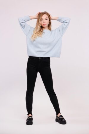 MAGLIA con collo a barchetta monocolore e orli a costine ONEWORLD HYBRID