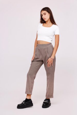 PANTALONE con elastico in vita pieghe sul davanti e risvolti alle caviglie ONEWORLD HYBRID
