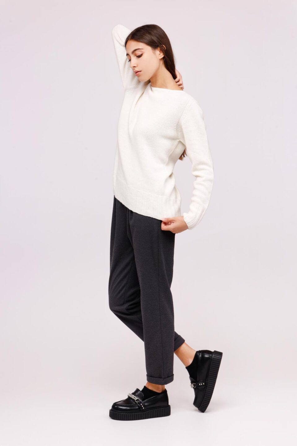 MAGLIA con collo a barchetta monocolore con bordi alti a coste ONEWORLD HYBRID