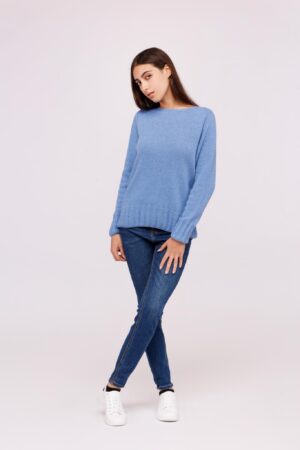 MAGLIA con collo a barchetta monocolore con bordi alti a coste ONEWORLD HYBRID