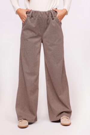 PANTALONE a palazzo senza bottoni con tasche