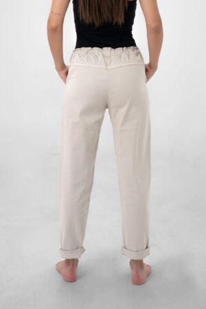 PANTALONE casual con legaccio e risvolti