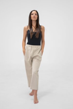 PANTALONE Punto Milano con tasca a filetto e elastico in vita