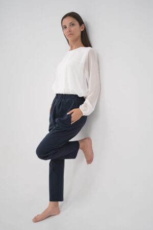 PANTALONE Punto Milano con tasca a filetto e elastico in vita ONEWORLD HYBRID