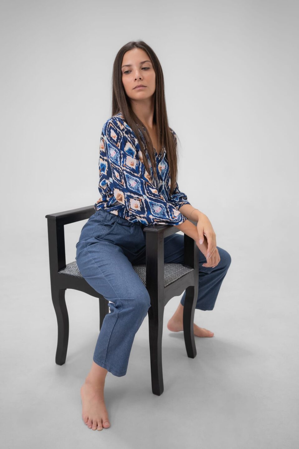 PANTALONE in denim con legaccio in vita e risvolti ONEWORLD HYBRID