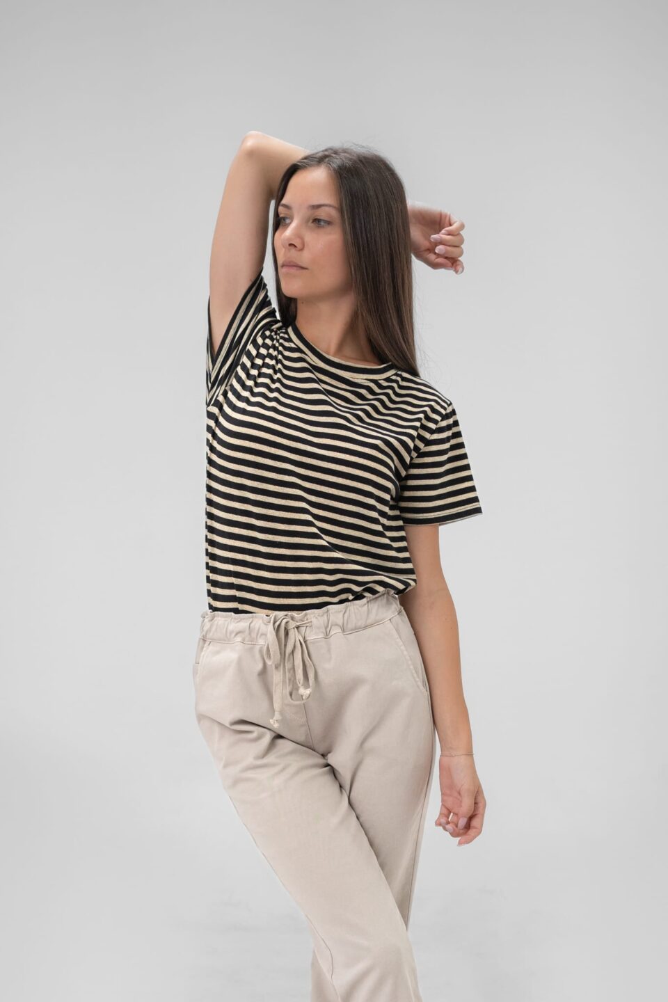 T-SHIRT girocollo con manica corta a righe ONEWORLD HYBRID
