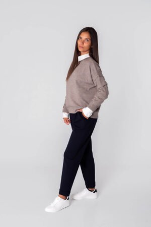 MAGLIA Girocollo rigato a manica larga casual