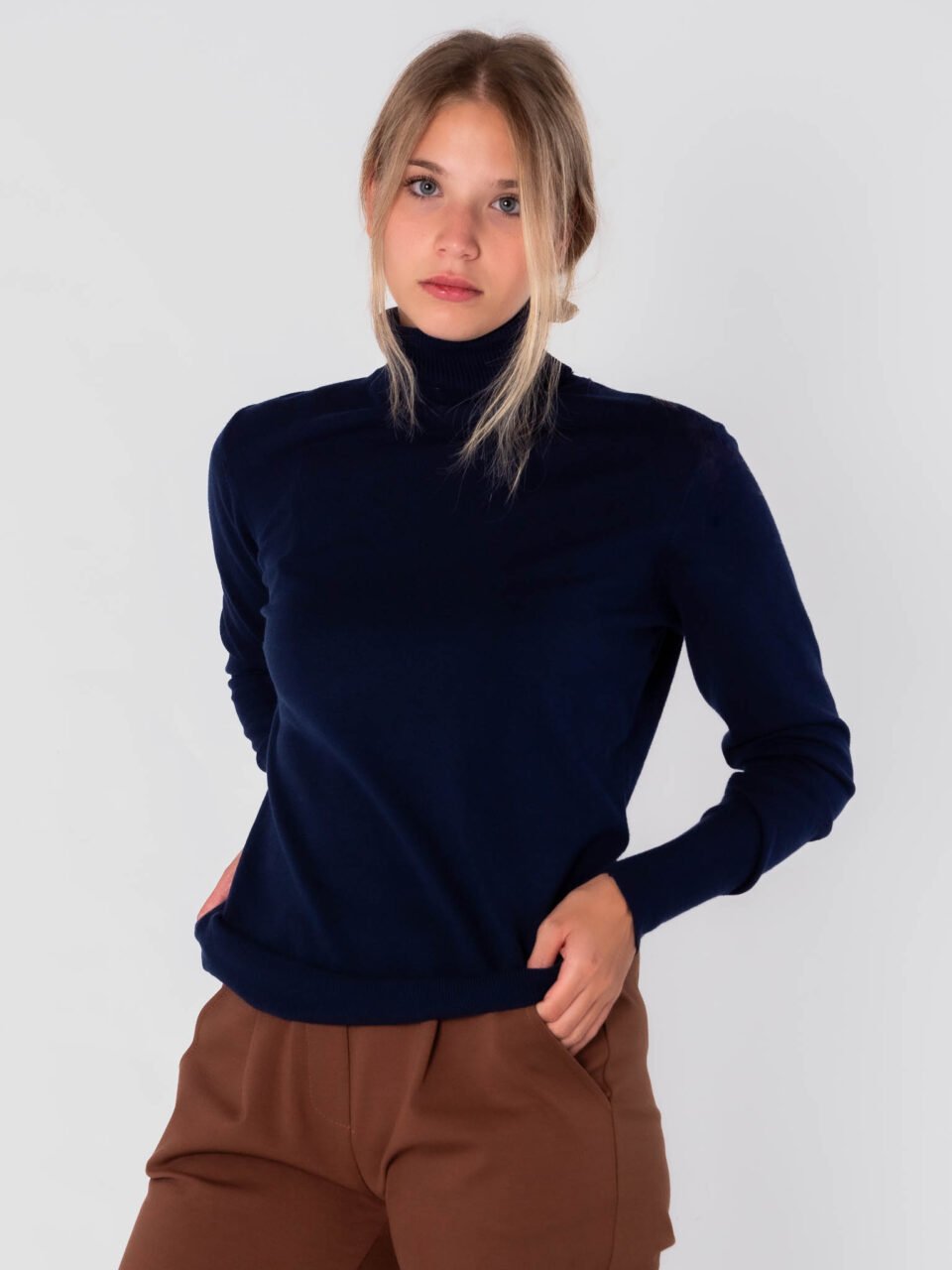 SWEATER Dolcevita bordi rigati bottoni sulle maniche ONEWORLD HYBRID