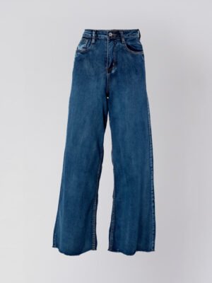 JEANS classico con frange al fondo chiusura a bottone