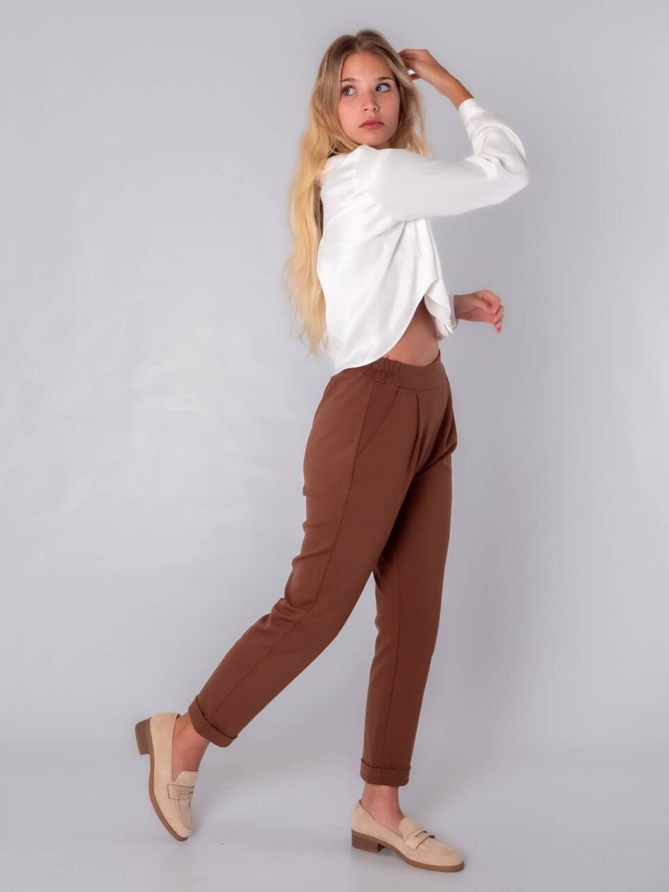 PANTALONE classico con pieghe sul davanti e elastico in vita ONEWORLD HYBRID