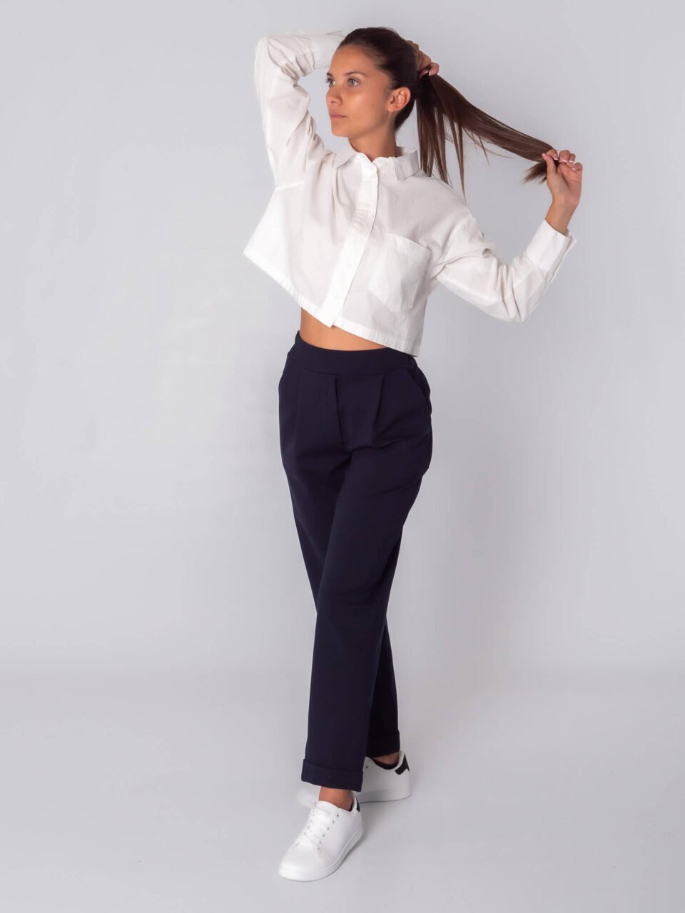 PANTALONE classico con pieghe sul davanti e elastico in vita ONEWORLD HYBRID