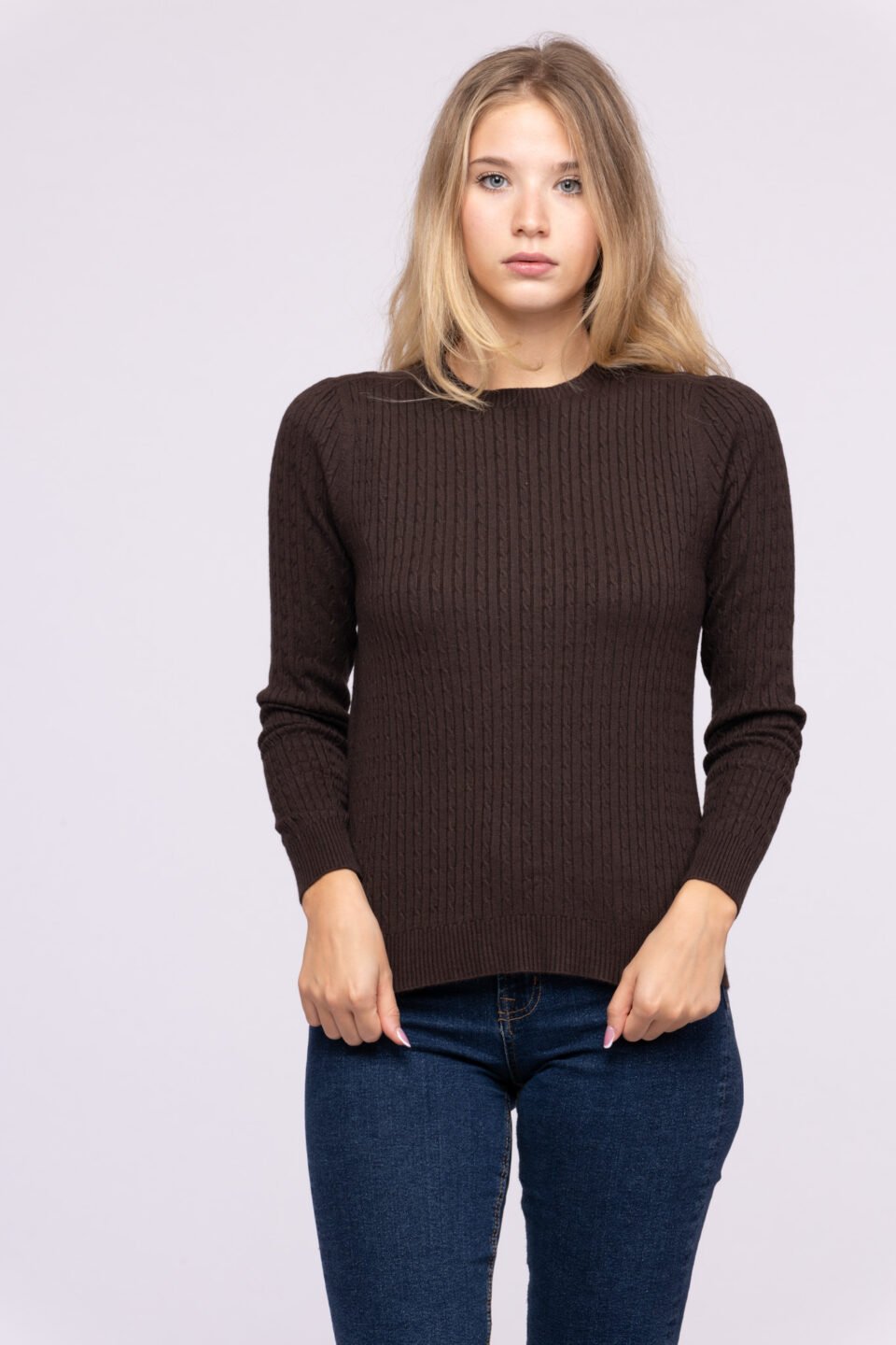 MAGLIA girocollo a manica lunga e bordi a costine ONEWORLD HYBRID