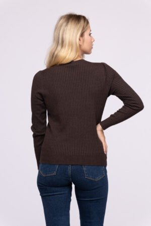 MAGLIA girocollo a manica lunga e bordi a costine