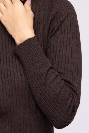 MAGLIA girocollo a manica lunga e bordi a costine