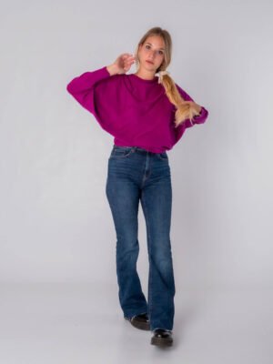 MAGLIA collo a barchetta manica a pipistrello e bordi a costine ONEWORLD HYBRID