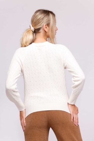 MAGLIA girocollo con trama in rilievo e bordi a costine