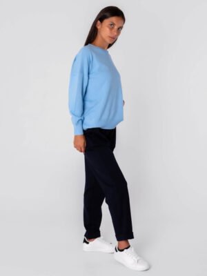 MAGLIA Girocollo risvoltato a manica larga e bordi a righe