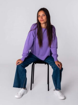 MAGLIA Girocollo risvoltato a manica larga e bordi a righe ONEWORLD HYBRID