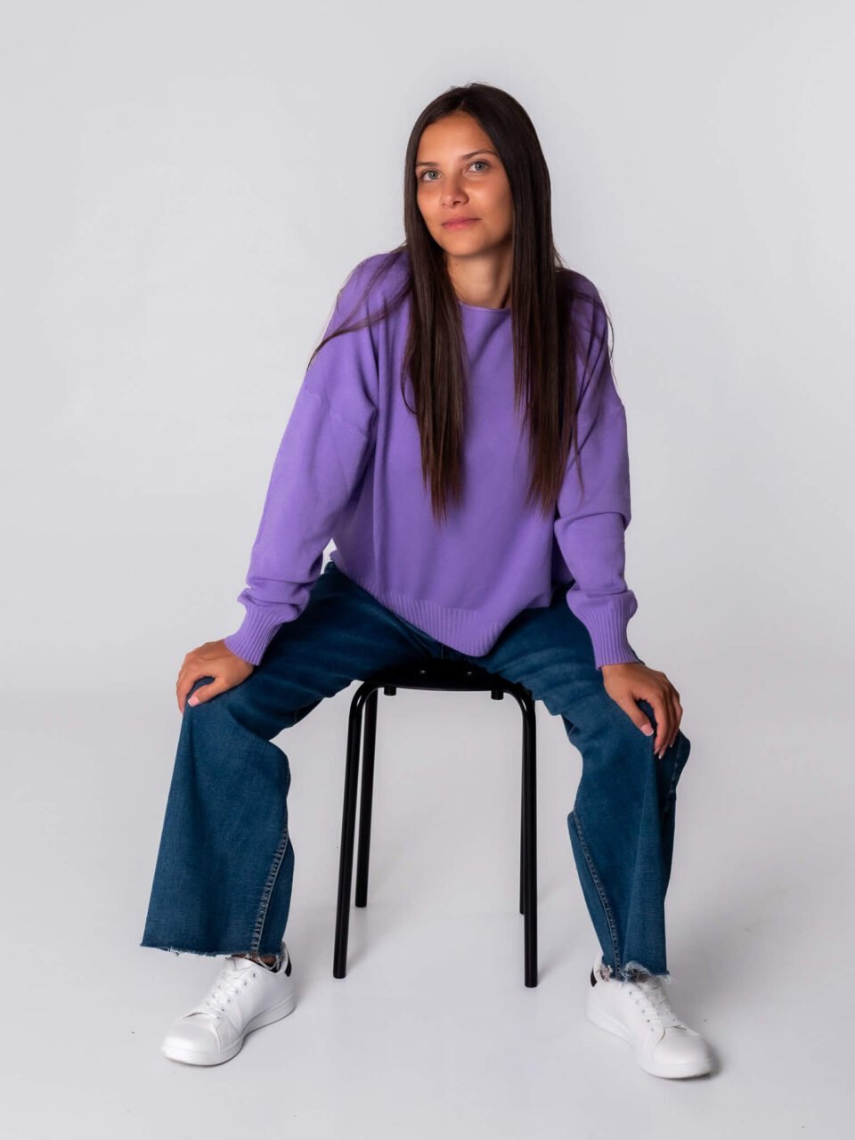 MAGLIA Girocollo risvoltato a manica larga e bordi a righe ONEWORLD HYBRID