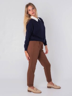 MAGLIA Girocollo rigato a manica larga casual
