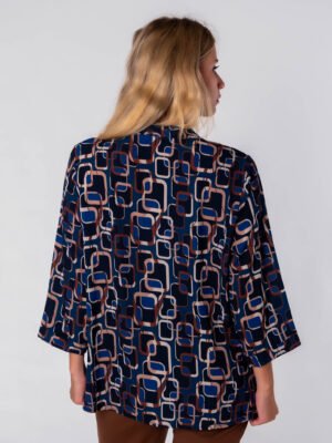 BLUSA collo a v a fantasia catena