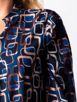 BLUSA collo a v a fantasia catena