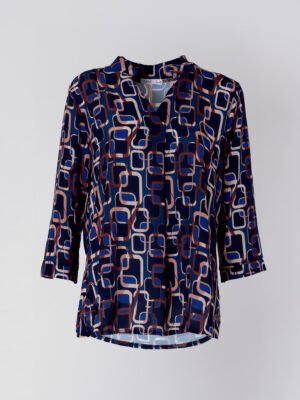 BLUSA collo a v a fantasia catena