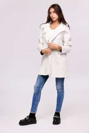 CAPPOTTO felpato lungo con tasche verticali