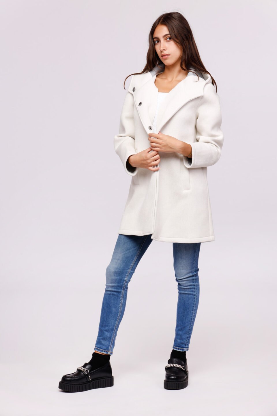 CAPPOTTO felpato lungo con tasche verticali ONEWORLD HYBRID