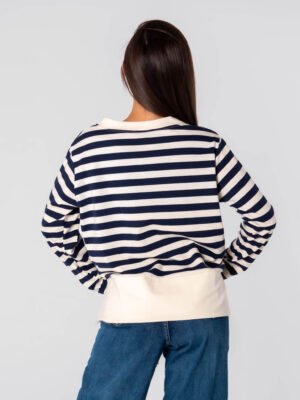 MAGLIA girocollo a righe spesse e bordo alto