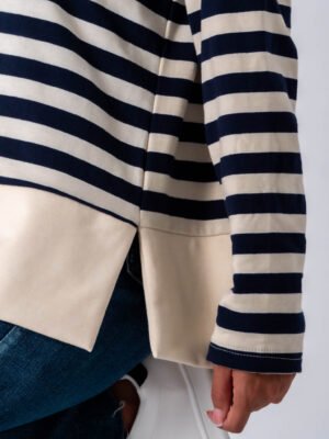 MAGLIA girocollo a righe spesse e bordo alto