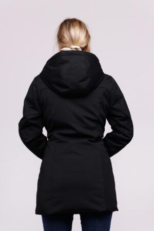 JACKET Lunga con cappuccio removibile e cerniere metallizzate