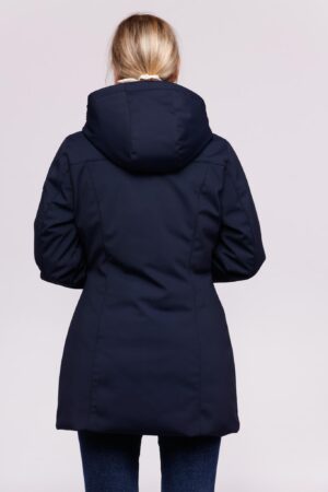 JACKET Lunga con cappuccio removibile e cerniere metallizzate