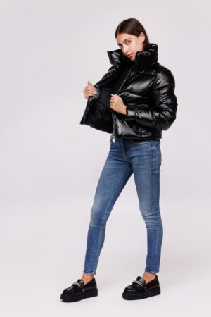 CAPPOTTO corto lucido con cerniera ONEWORLD HYBRID