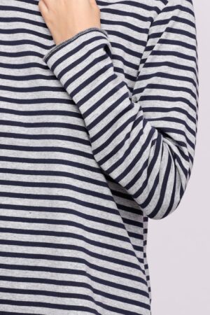 MAGLIA Girocollo a righe e fondo arrotondato