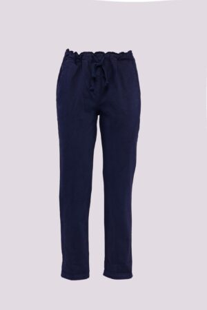 PANTALONE casual con cordino in vita e risvolti