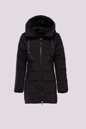 CAPPOTTO piumino lungo con cordino sul cappuccio