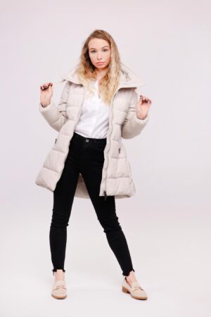 CAPPOTTO piumino lungo con cordino sul cappuccio ONEWORLD HYBRID