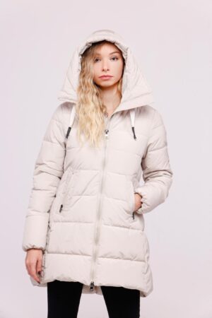 CAPPOTTO piumino lungo con cordino sul cappuccio